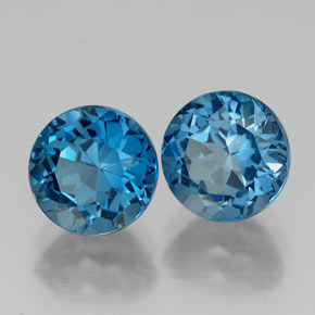 3.67 ct Blue Topaz Stone, Natural Topaz in Round Facet Shape for Sale