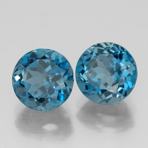 4.11 ct Blue Topaz Stone, Natural Topaz in Round Facet Shape for Sale