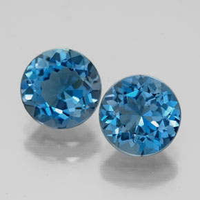 3.12 ct Blue Topaz Gemstone, Topaz Gem in Round Facet Shape for Sale.
