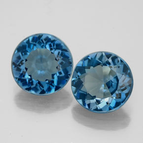 4.15 ct Blue Topaz Gemstone, Topaz Gem in Round Facet Shape for Sale.