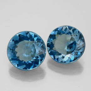4.15 ct Blue Topaz Stone, Natural Topaz in Round Facet Shape for Sale