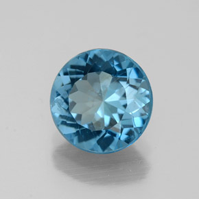 2.00 ct Blue Topaz Stone, Natural Topaz in Round Facet Shape for Sale
