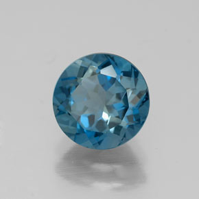 1.77 ct Blue Topaz Stone, Natural Topaz in Round Facet Shape for Sale