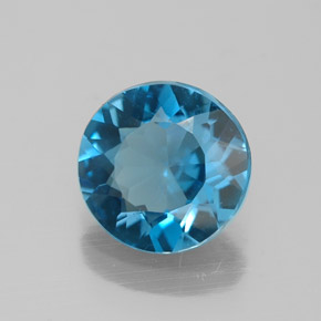 1.98 ct Blue Topaz Stone, Natural Topaz in Round Facet Shape for Sale