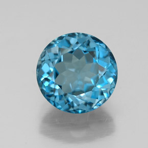 2.46 ct Blue Topaz Gemstone, Topaz Gem in Round Facet Shape for Sale.