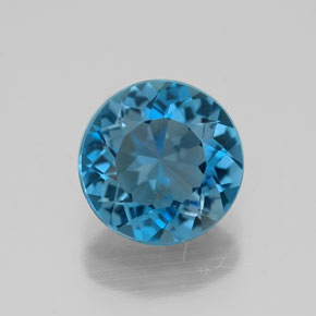 2.10 ct Blue Topaz Gemstone, Topaz Gem in Round Facet Shape for Sale.