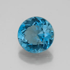 2.10 ct Blue Topaz Stone, Natural Topaz in Round Facet Shape for Sale