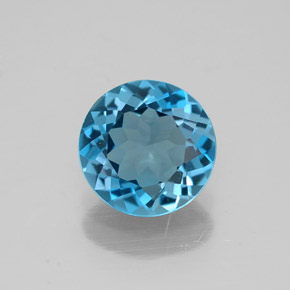 1.46 ct Blue Topaz Gemstone, Topaz Gem in Round Facet Shape for Sale.