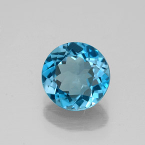 1.46 ct Blue Topaz Stone, Natural Topaz in Round Facet Shape for Sale