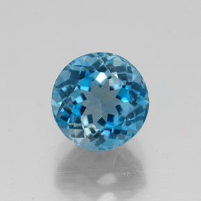 2.20 ct Blue Topaz Gemstone, Topaz Gem in Round Facet Shape for Sale.