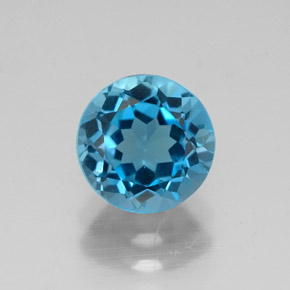 1.76 ct Blue Topaz Gemstone, Topaz Gem in Round Facet Shape for Sale.