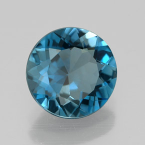2.04 ct Blue Topaz Stone, Natural Topaz in Round Facet Shape for Sale