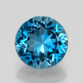 2.16 ct Blue Topaz Gemstone, Topaz Gem in Round Facet Shape for Sale.