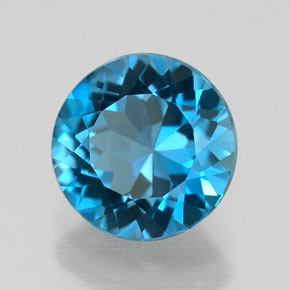 2.16 ct Blue Topaz Stone, Natural Topaz in Round Facet Shape for Sale