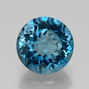 2.40 ct Blue Topaz Gemstone, Topaz Gem in Round Facet Shape for Sale.