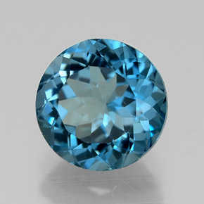2.40 ct Blue Topaz Stone, Natural Topaz in Round Facet Shape for Sale