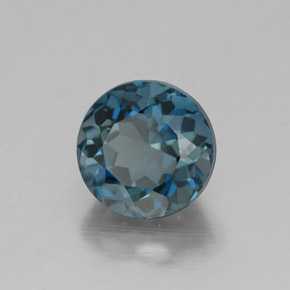 2.10 ct Blue Topaz Stone, Natural Topaz in Round Facet Shape for Sale
