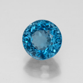 1.97 ct Blue Topaz Stone, Natural Topaz in Round Facet Shape for Sale
