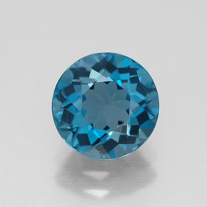2.08 ct Blue Topaz Gemstone, Topaz Gem in Round Facet Shape for Sale.