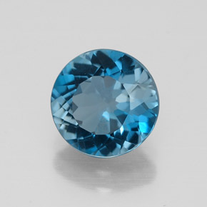 2.10 ct Blue Topaz Stone, Natural Topaz in Round Facet Shape for Sale
