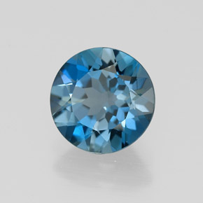 2.04 ct Blue Topaz Stone, Natural Topaz in Round Facet Shape for Sale