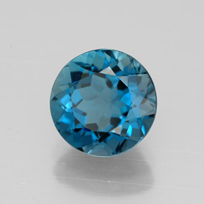 2.25 ct Blue Topaz Stone, Natural Topaz in Round Facet Shape for Sale
