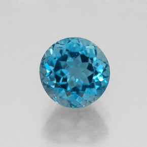 1.88 ct Blue Topaz Gemstone, Topaz Gem in Round Facet Shape for Sale.