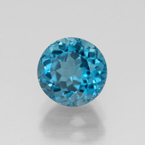 1.88 ct Blue Topaz Stone, Natural Topaz in Round Facet Shape for Sale