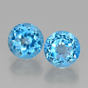 3.41 ct Blue Topaz Gemstone, Topaz Gem in Round Facet Shape for Sale.