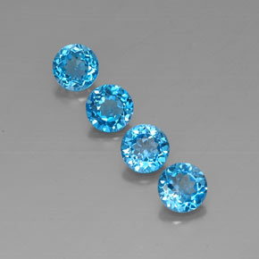 6.62 ct Blue Topaz Gemstone, Topaz Gem in Round Facet Shape for Sale.