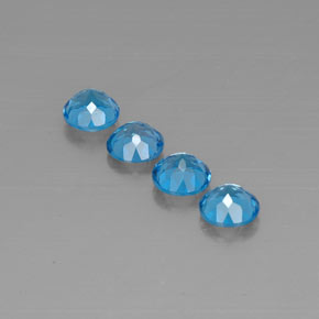 Topaz Gemstone in 7 mm (calibrated) Size for Sale, Topaz Stone in Swiss Blue Color