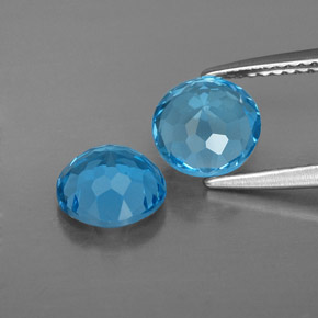 Topaz Gemstone in 7 mm (calibrated) Size for Sale, Topaz Stone in Swiss Blue Color