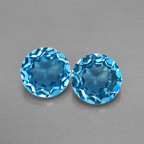 2.77 ct Blue Topaz Gemstone, Topaz Gem in Round Facet Shape for Sale.