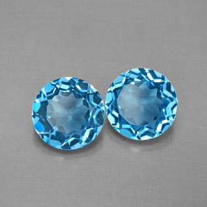 2.77 ct Blue Topaz Stone, Natural Topaz in Round Facet Shape for Sale