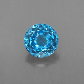 1.83 ct Blue Topaz Gemstone, Topaz Gem in Round Facet Shape for Sale.