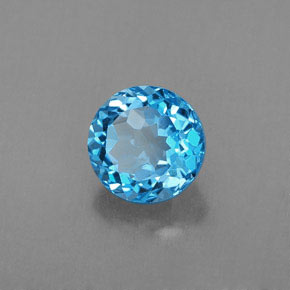 1.83 ct Blue Topaz Stone, Natural Topaz in Round Facet Shape for Sale