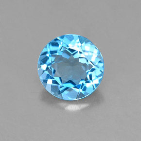 1.37 ct Blue Topaz Gemstone, Topaz Gem in Round Facet Shape for Sale.