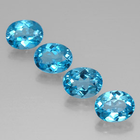 9.28 ct Blue Topaz Gemstone, Topaz Gem in Oval Facet Shape for Sale.