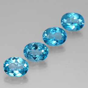 9.28 ct Blue Topaz Stone, Natural Topaz in Oval Facet Shape for Sale