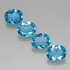 8.23 ct Blue Topaz Gemstone, Topaz Gem in Oval Facet Shape for Sale.