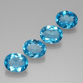 8.23 ct Blue Topaz Stone, Natural Topaz in Oval Facet Shape for Sale