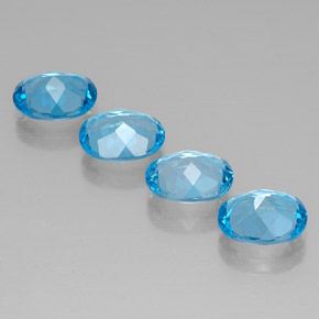 Topaz Gemstone in 9 x 7 mm (calibrated) Size for Sale, Topaz Stone in Swiss Blue Color
