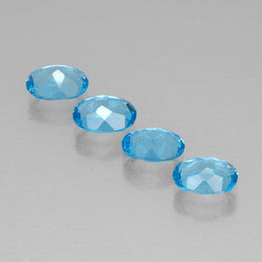 Topaz Gemstone in 8 x 6 mm (calibrated) Size for Sale, Topaz Stone in Swiss Blue Color