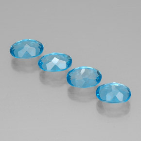 Topaz Gemstone in 8 x 6 mm (calibrated) Size for Sale, Topaz Stone in Swiss Blue Color
