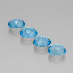 Topaz Gemstone in 8 x 6 mm (calibrated) Size for Sale, Topaz Stone in Swiss Blue Color