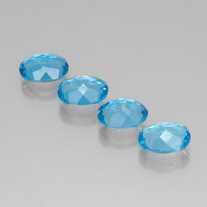 Topaz Gemstone in 8 x 6 mm (calibrated) Size for Sale, Topaz Stone in Swiss Blue Color