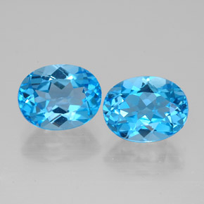 5.17 ct Blue Topaz Gemstone, Topaz Gem in Oval Facet Shape for Sale.