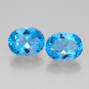4.84 ct Swiss Blue Topaz Gemstone, Topaz Gem in Oval Facet Shape for Sale.
