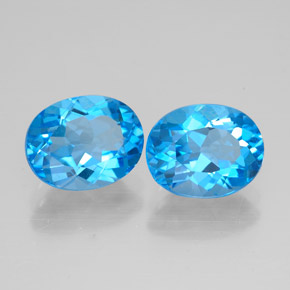 4.84 ct Swiss Blue Topaz Stone, Natural Topaz in Oval Facet Shape for Sale