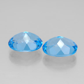 Topaz Gemstone in 9 x 7 mm (calibrated) Size for Sale, Topaz Stone in Swiss Blue Color